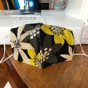 floral handmade triple layer face mask adult size